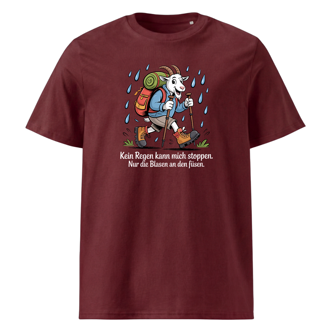 Kein Regen kann mich stoppen T-Shirt Unisex mit Spruch-Motiv, Print Nahaufnahme