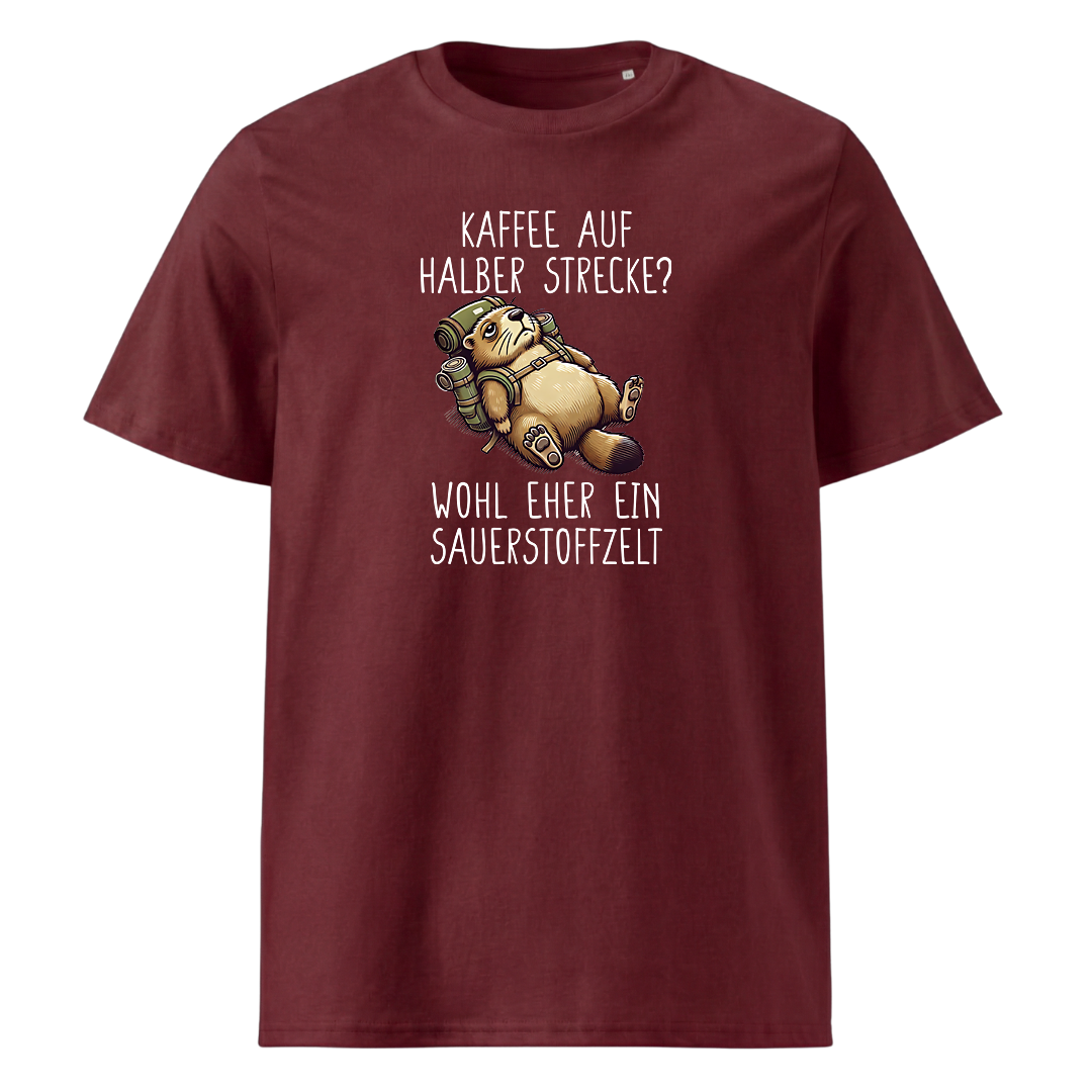 Kaffee T-Shirt mit Kaffeespruch, Print Nahaufnahme