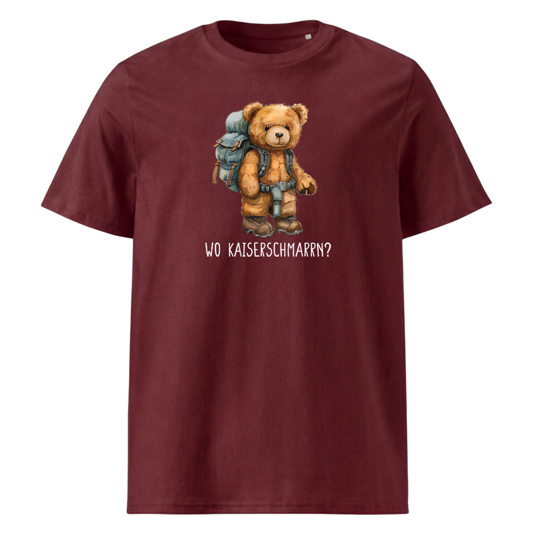 Wo Kaiserschmarrn T-Shirt Unisex mit lustigem Spruch, Print Nahaufnahme