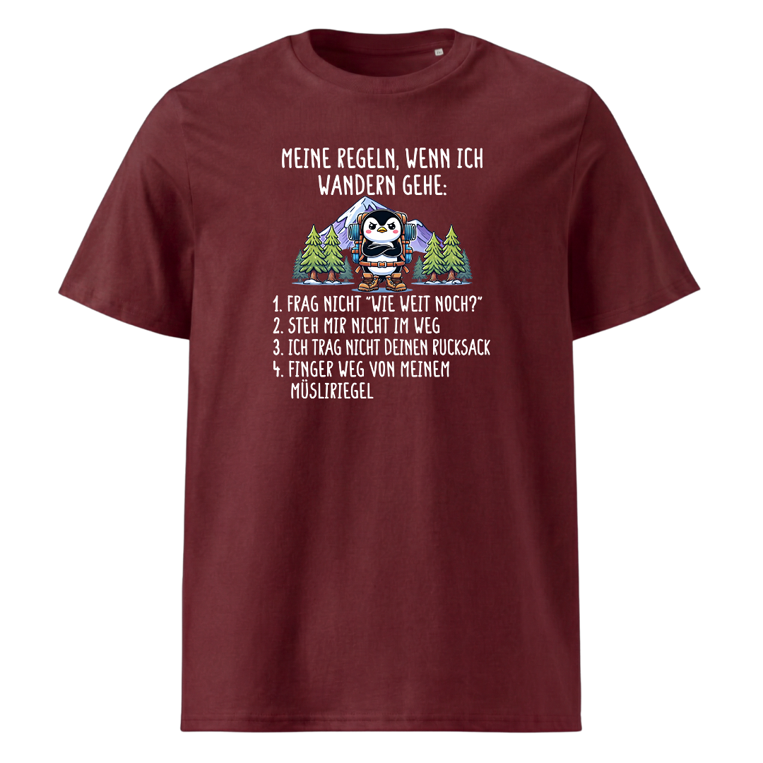 Meine Regeln T-Shirt mit Wanderspruch, Print Nahaufnahme