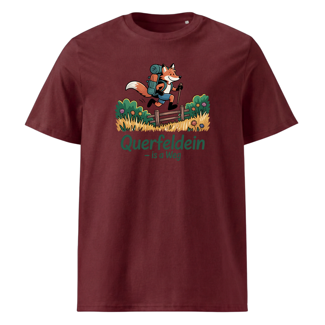 Querfeldein Fuchs T-Shirt Unisex mit Fuchs-Motiv, Print Nahaufnahme