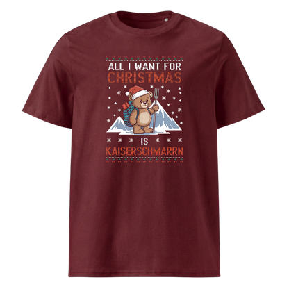 All I Want Christmas T-Shirt mit Weihnachts-Spruch, Print Nahaufnahme