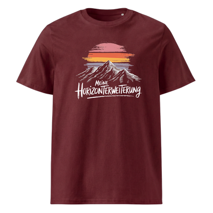 Horizonterweiterung T-Shirt mit Berg-Spruch, Print Nahaufnahme