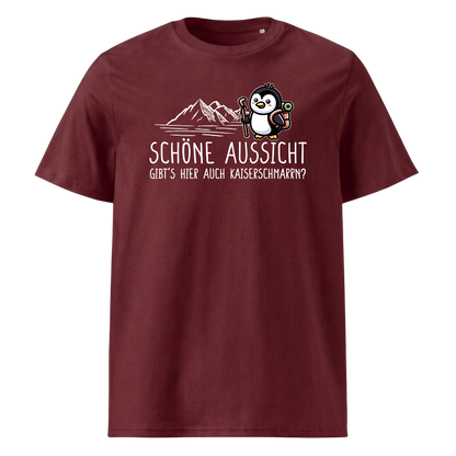 Schöne Aussicht T-Shirt Unisex mit Spruch, Print Nahaufnahme