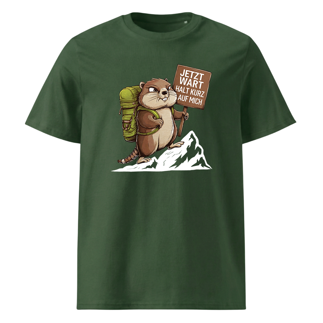 Warte Kurz T-Shirt mit Wander-Spruch, Detailansicht