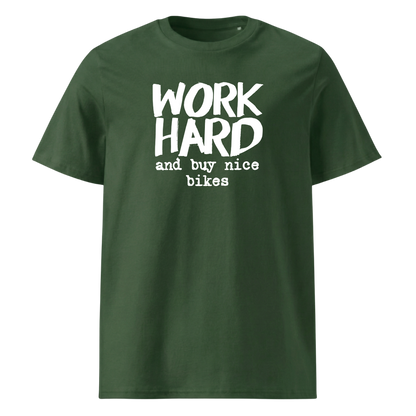 Work Hard Premium Shirt Unisex mit lustigem Spruch, Detailansicht