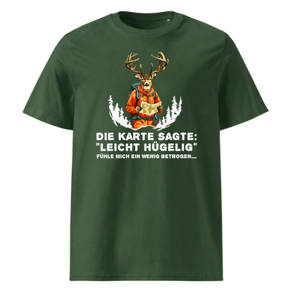 Leicht Hügelig T-Shirt Unisex mit Schriftzug, Detailansicht