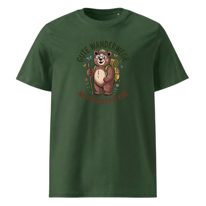 Gute Wanderwege aber schlechte Knie T-Shirt Unisex mit Spruch-Motiv, Detailansicht