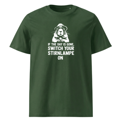 Stirnlampe T-Shirt mit Wander-Spruch, Detailansicht