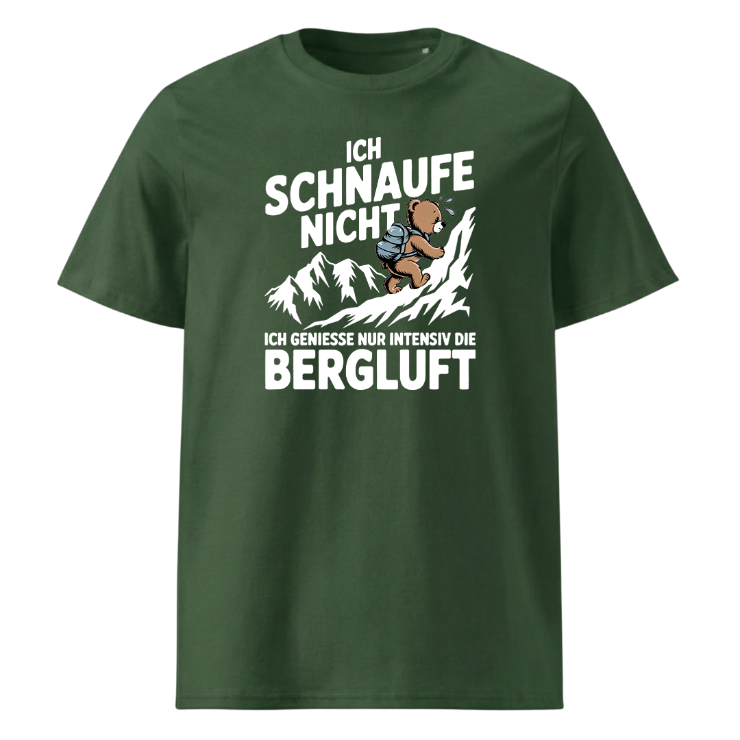 Bergluft T-Shirt Unisex mit Berg-Spruch, Detailansicht