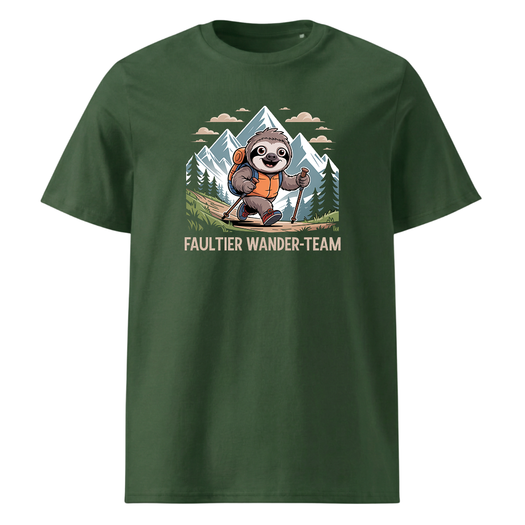 Faultier Wander-Team T-Shirt Unisex mit Faultier-Motiv, Detailansicht