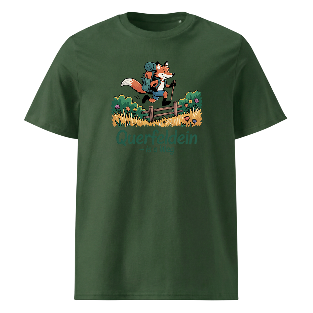 Querfeldein Fuchs T-Shirt Unisex mit Fuchs-Motiv, Detailansicht