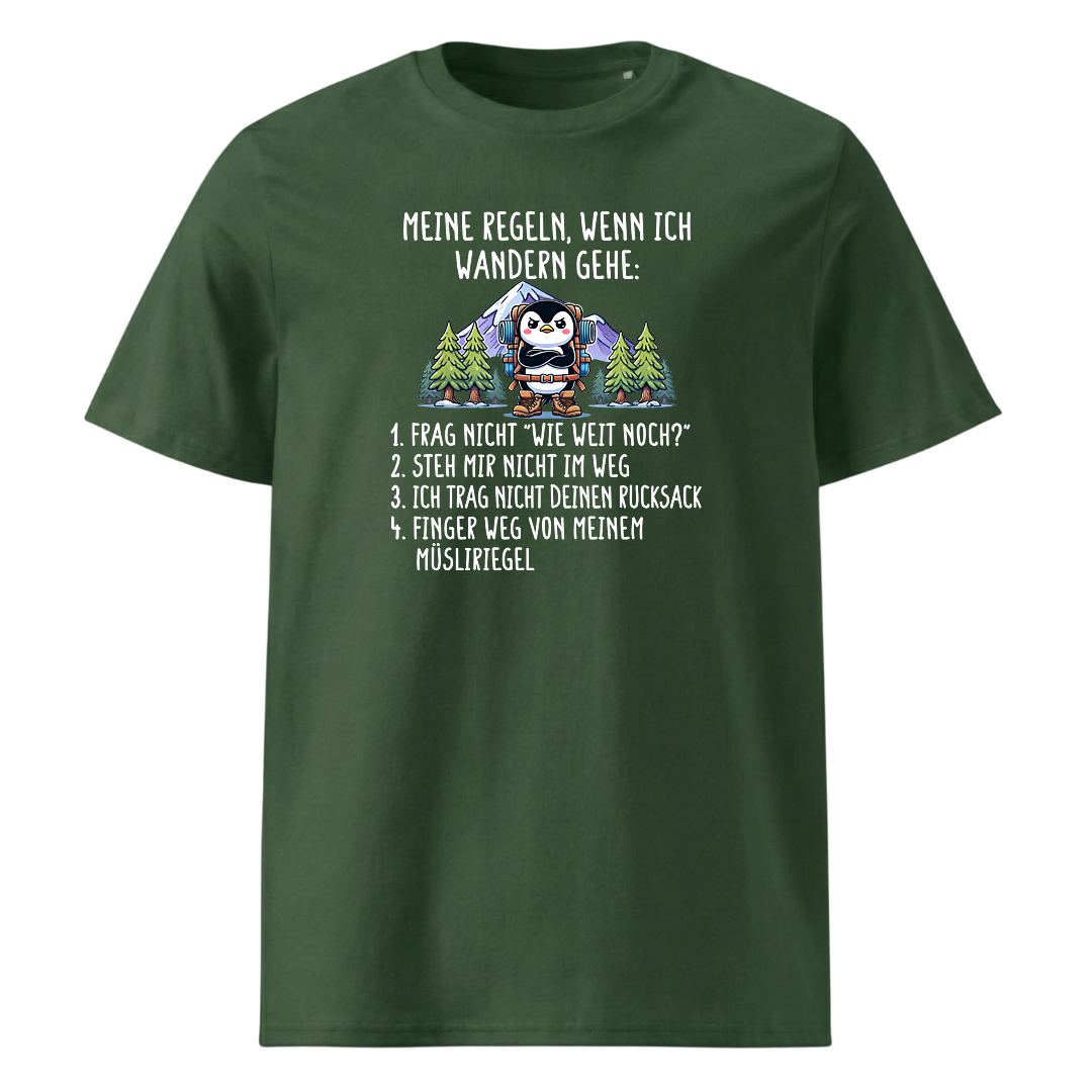 Meine Regeln T-Shirt mit Wanderspruch, Detailansicht