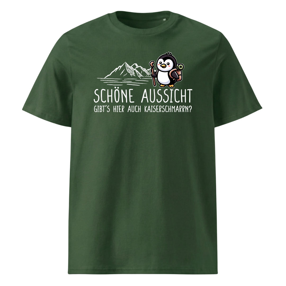 Schöne Aussicht T-Shirt Unisex mit Spruch, Detailansicht