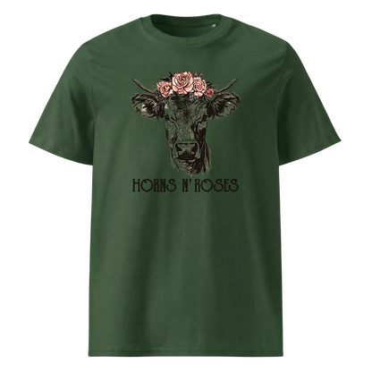 Horns N´Roses T-Shirt Unisex mit Rock-Berg-Motiv, Detailansicht