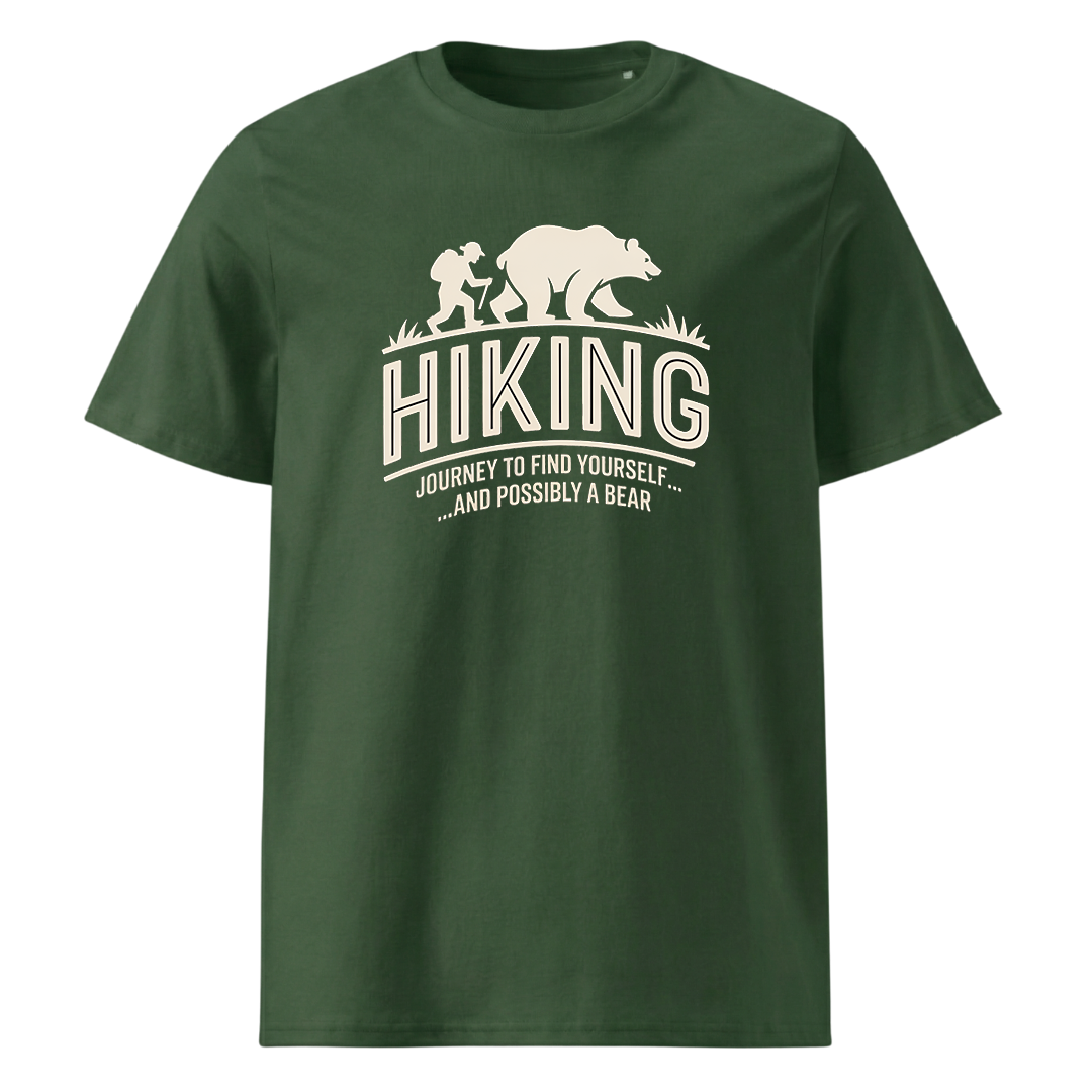 Hiking Journey T-Shirt Unisex mit Wander-Motiv, Detailansicht