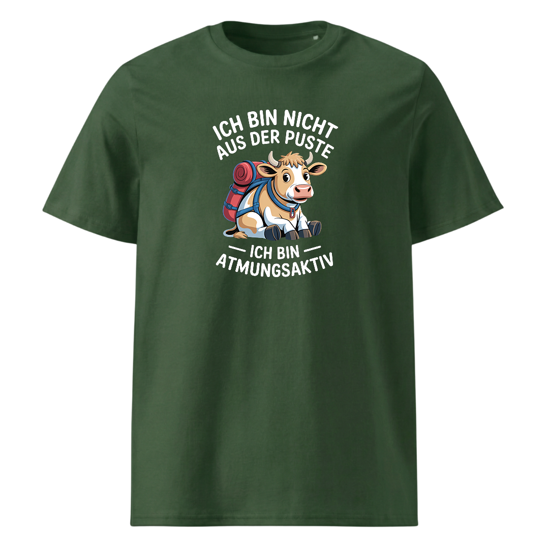 Nicht aus der Puste T-Shirt Unisex mit Spruch-Motiv, Detailansicht