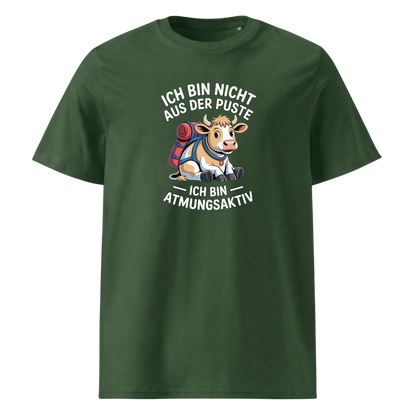 Nicht aus der Puste T-Shirt Unisex mit Spruch-Motiv, Detailansicht