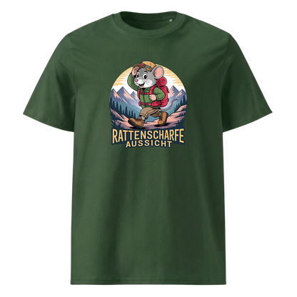Rattenscharfe Aussicht T-Shirt Unisex mit Berg-Motiv, Detailansicht
