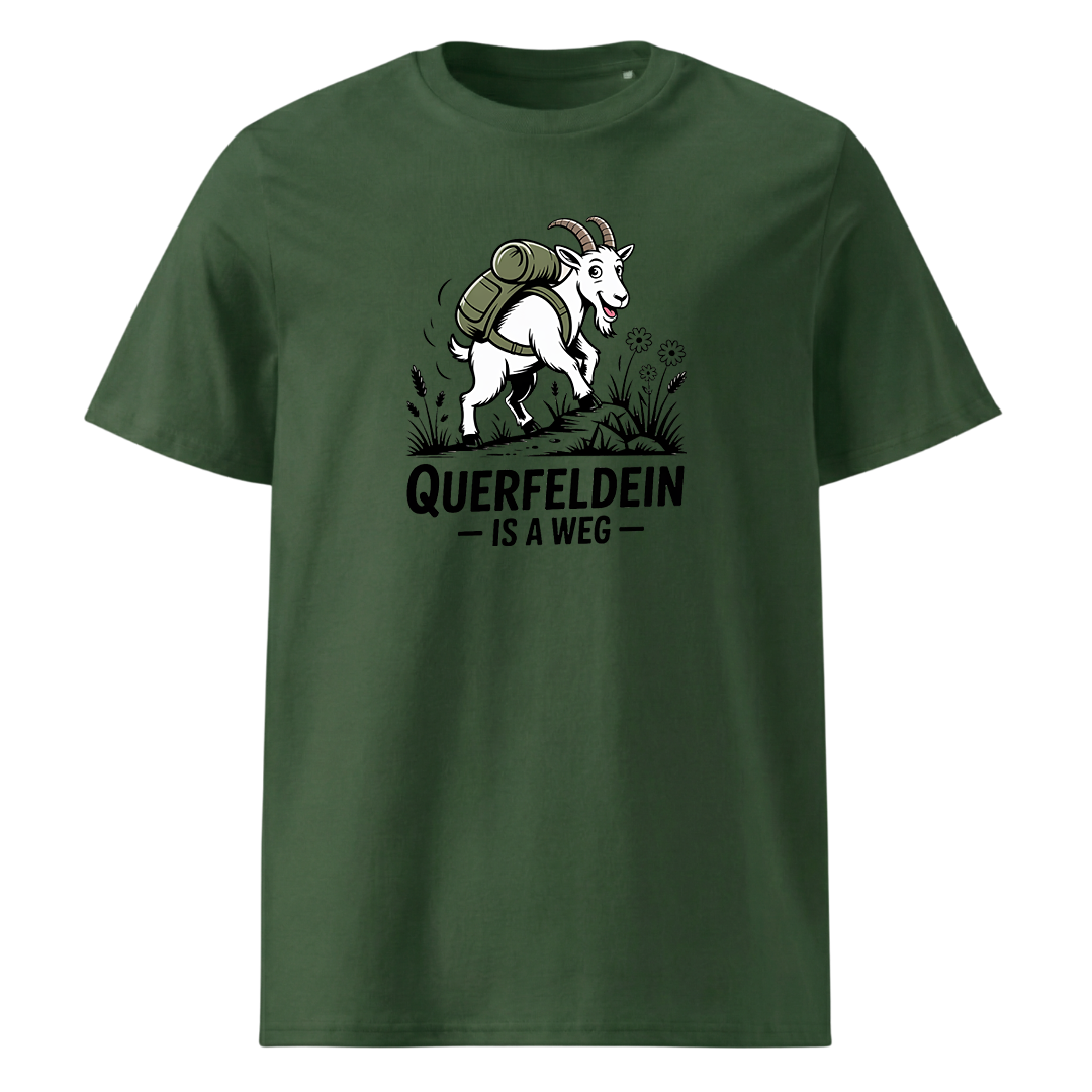 Querfeldein Bergziege T-Shirt Unisex mit Ziegen-Motiv, Detailansicht