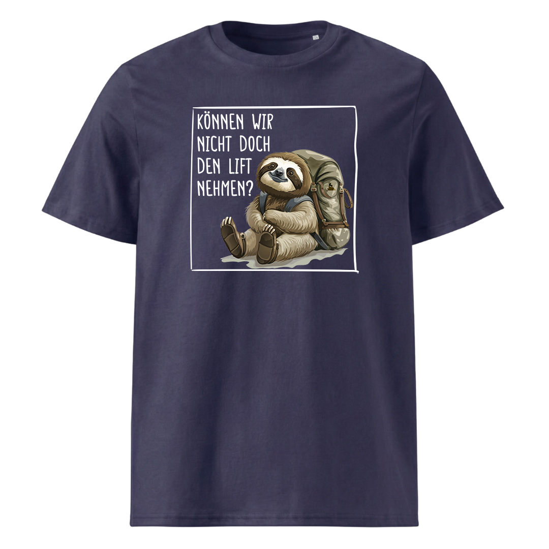 Lift T-Shirt Unisex mit Faultier-Motiv, weitere Ansicht