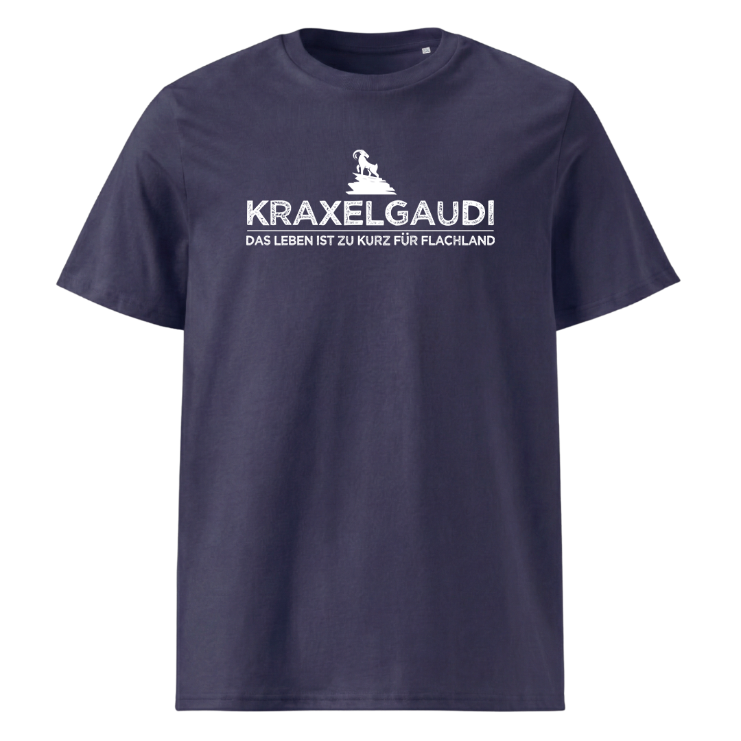 Kraxelgaudi T-Shirt Unisex mit Berg-Logo, weitere Ansicht