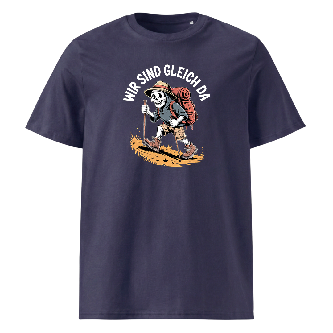 Wir sind gleich da T-Shirt Unisex mit Skelett-Motiv, weitere Ansicht