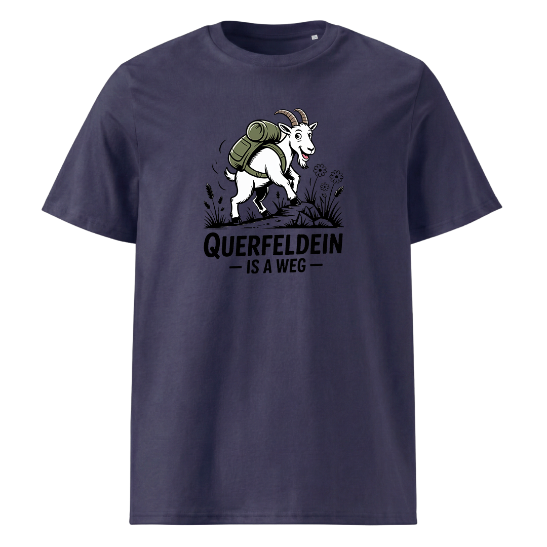 Querfeldein Bergziege T-Shirt Unisex mit Ziegen-Motiv, weitere Ansicht