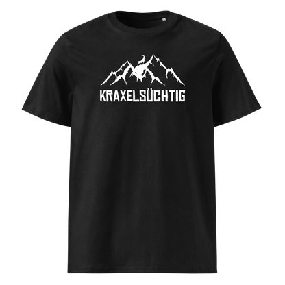 Kraxelsüchtig T-Shirt mit Berg-Spruch, Frontansicht