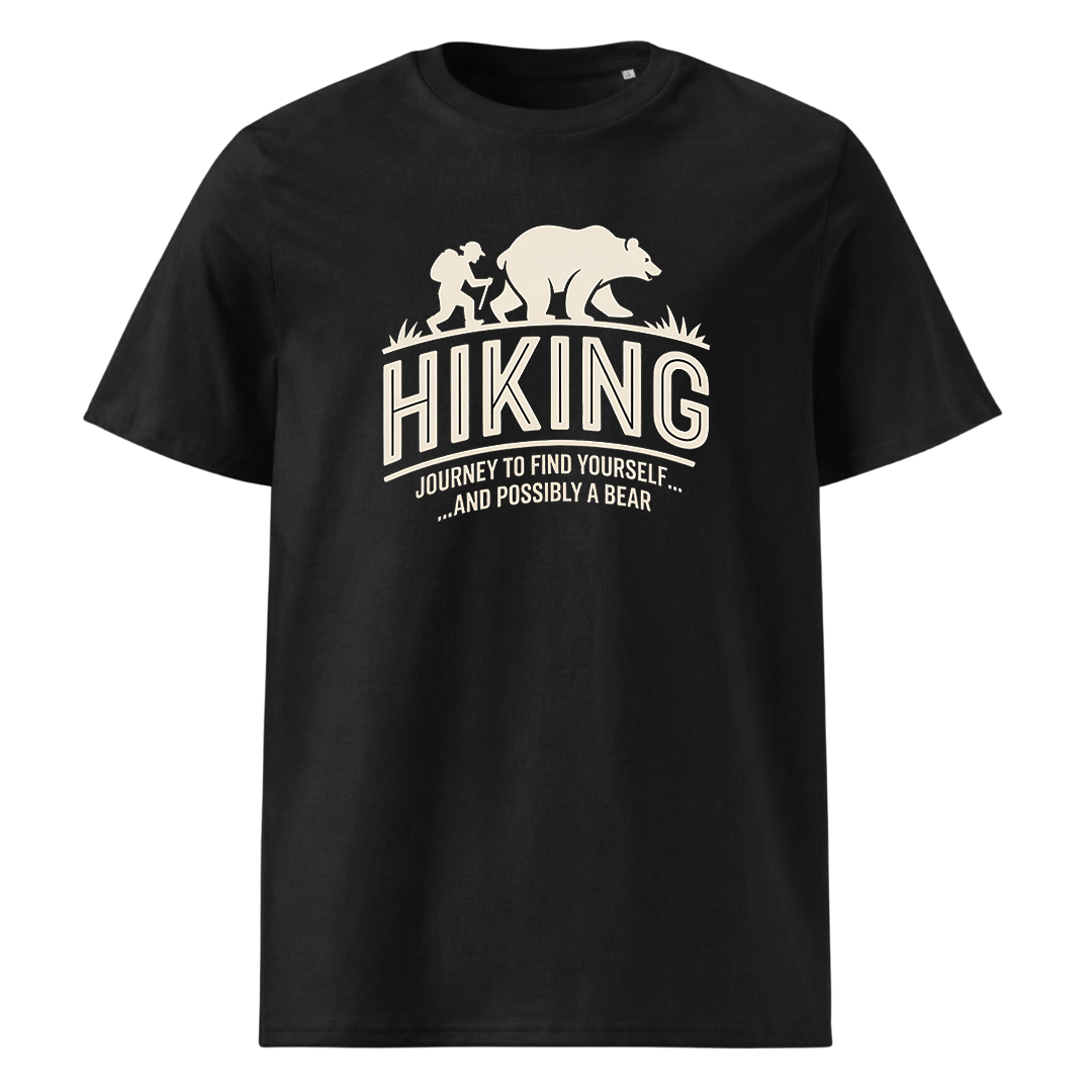 Hiking Journey T-Shirt Unisex mit Wander-Motiv, Frontansicht