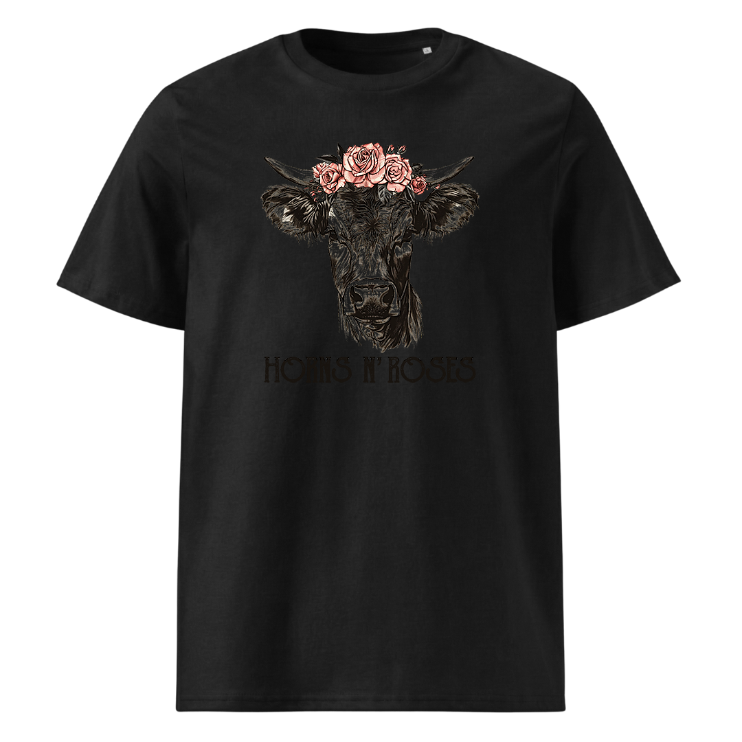 Horns N´Roses T-Shirt Unisex mit Rock-Berg-Motiv, Farbvariante