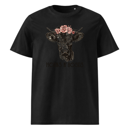 Horns N´Roses T-Shirt Unisex mit Rock-Berg-Motiv, Farbvariante