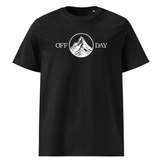 Off Day T-Shirt Unisex mit Bergmotiv, Frontansicht