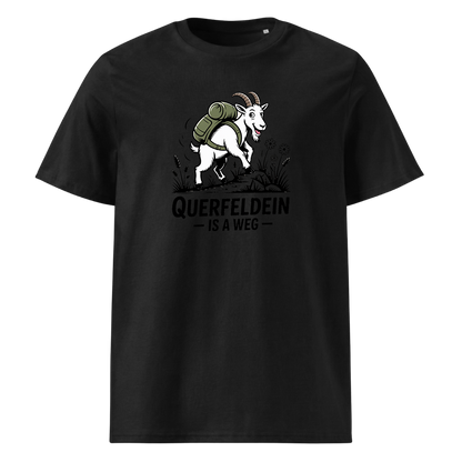 Querfeldein Bergziege T-Shirt Unisex mit Ziegen-Motiv, Frontansicht