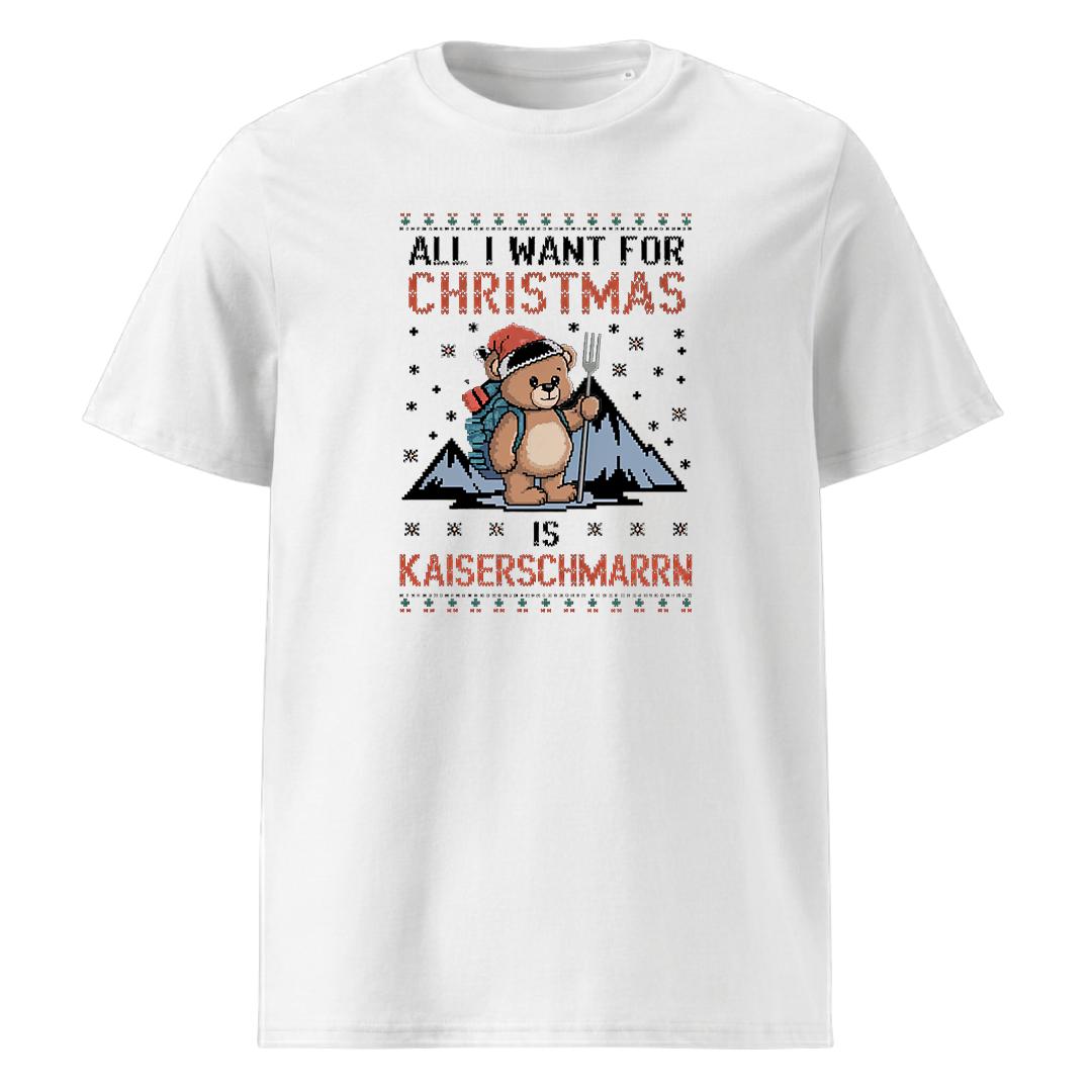 All I Want Christmas T-Shirt mit Weihnachts-Spruch, Motivdetail