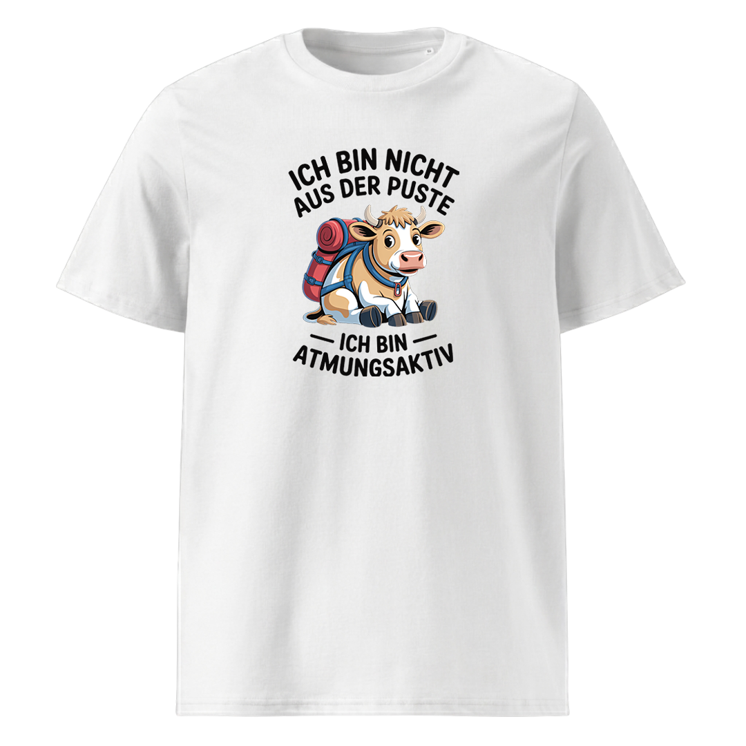 Nicht aus der Puste T-Shirt Unisex mit Spruch-Motiv, Motivdetail