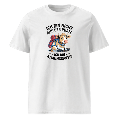 Nicht aus der Puste T-Shirt Unisex mit Spruch-Motiv, Motivdetail