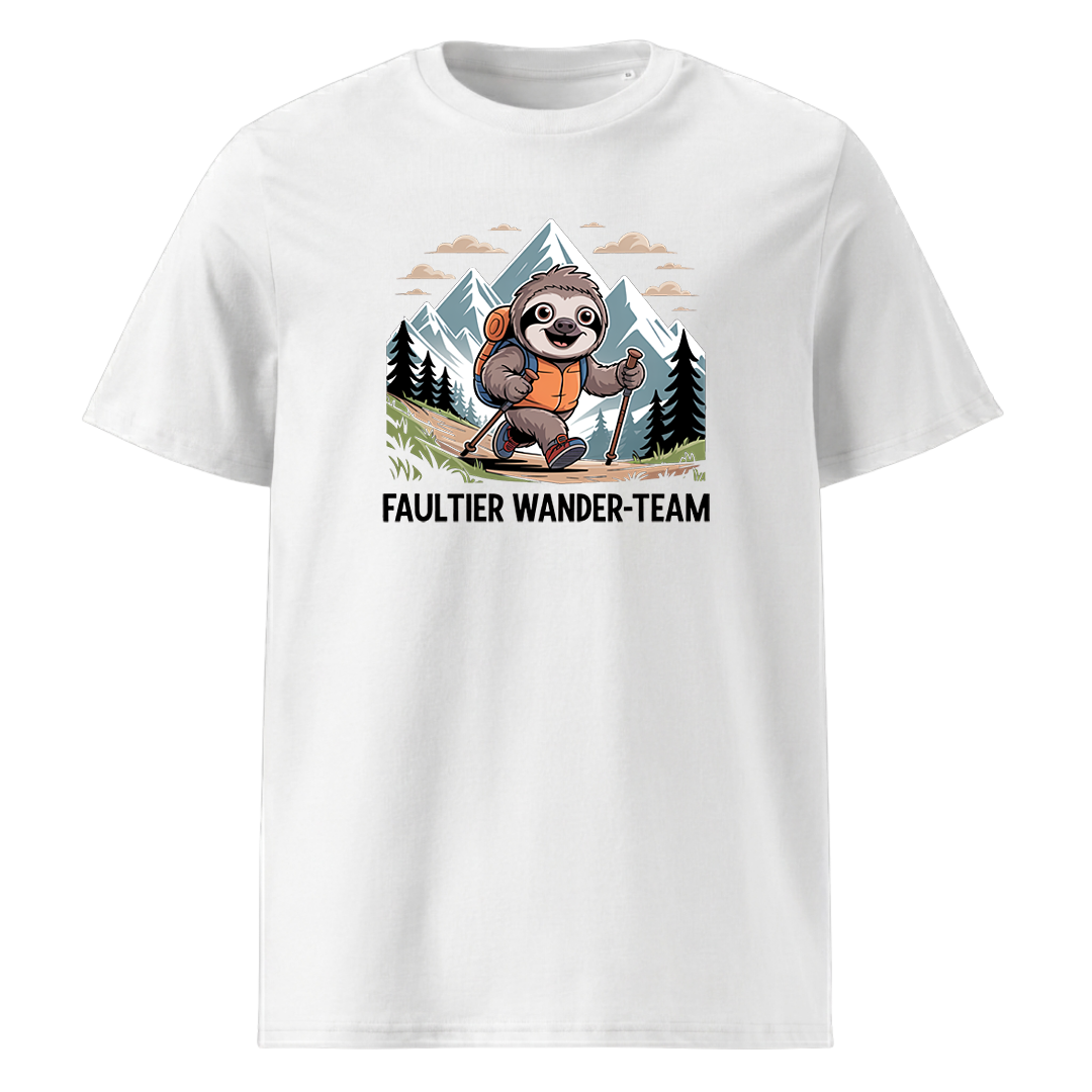 Faultier Wander-Team T-Shirt Unisex mit Faultier-Motiv, Motivdetail