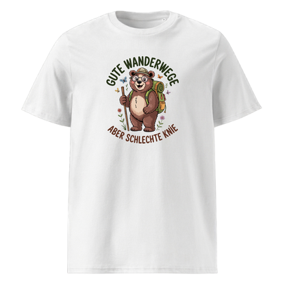 Gute Wanderwege aber schlechte Knie T-Shirt Unisex mit Spruch-Motiv, Motivdetail