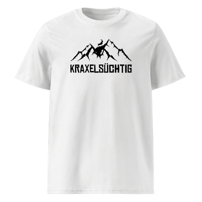 Kraxelsüchtig T-Shirt mit Berg-Spruch, Motivdetail