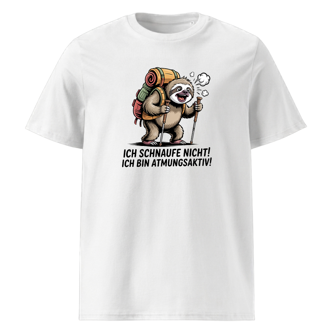 Atmungsaktiv T-Shirt mit Wander-Spruch, Motivdetail