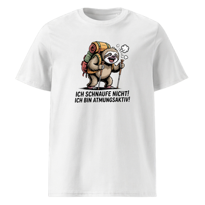 Atmungsaktiv T-Shirt mit Wander-Spruch, Motivdetail