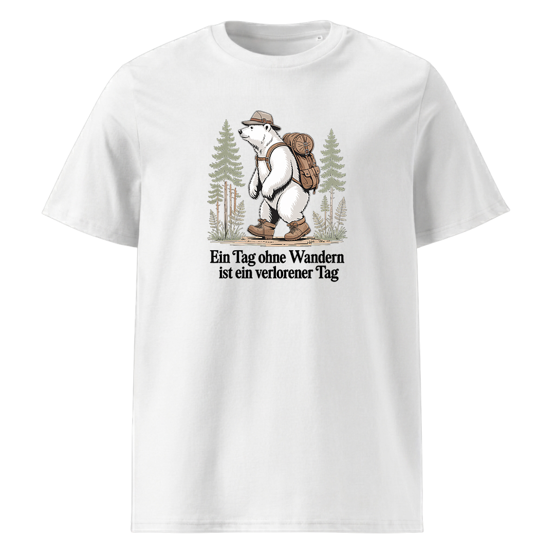 Ein Tag ohne Wandern T-Shirt mit Wander-Spruch, Motivdetail