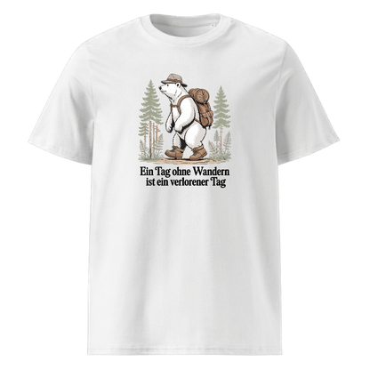 Ein Tag ohne Wandern T-Shirt mit Wander-Spruch, Motivdetail
