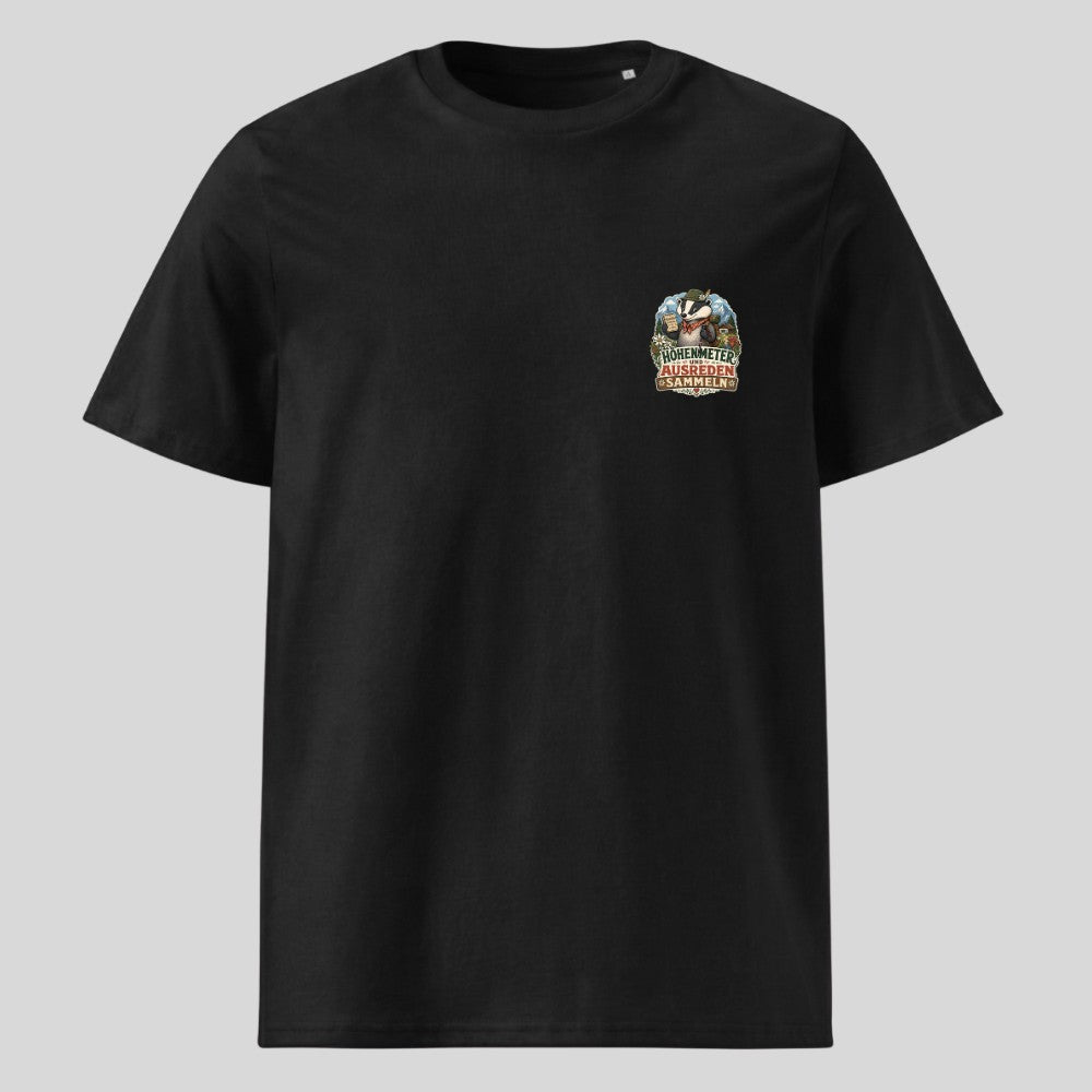 Höhenmeter und Ausreden Unisex T-Shirt mit Brustdruck, Kraxelgaudi