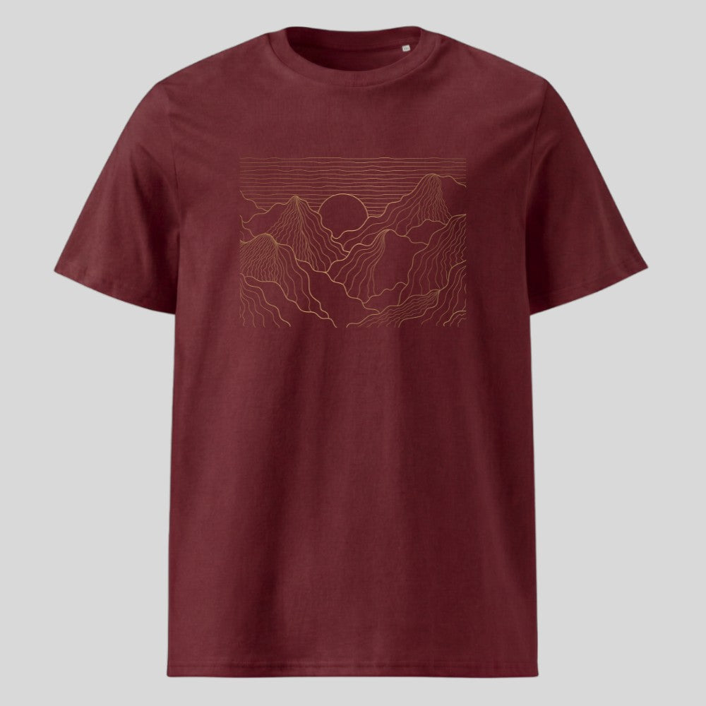 Esthetic Mountains Unisex T-Shirt in Burgunder, Kraxelgaudi
