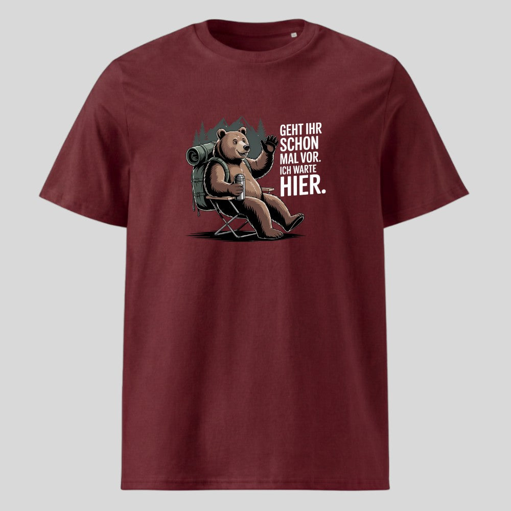 Geht ihr schon mal vor Unisex T-Shirt in Burgunder, Kraxelgaudi