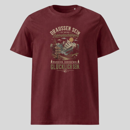 Lieblingsbeschäftigung Unisex T-Shirt in Burgunder, Kraxelgaudi