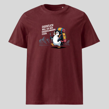 Kaiserschmarrn Pinguin Unisex T-Shirt in Burgunder, Kraxelgaudi