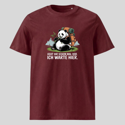 Geht schon mal vor Panda Unisex T-Shirt in Burgunder, Kraxelgaudi
